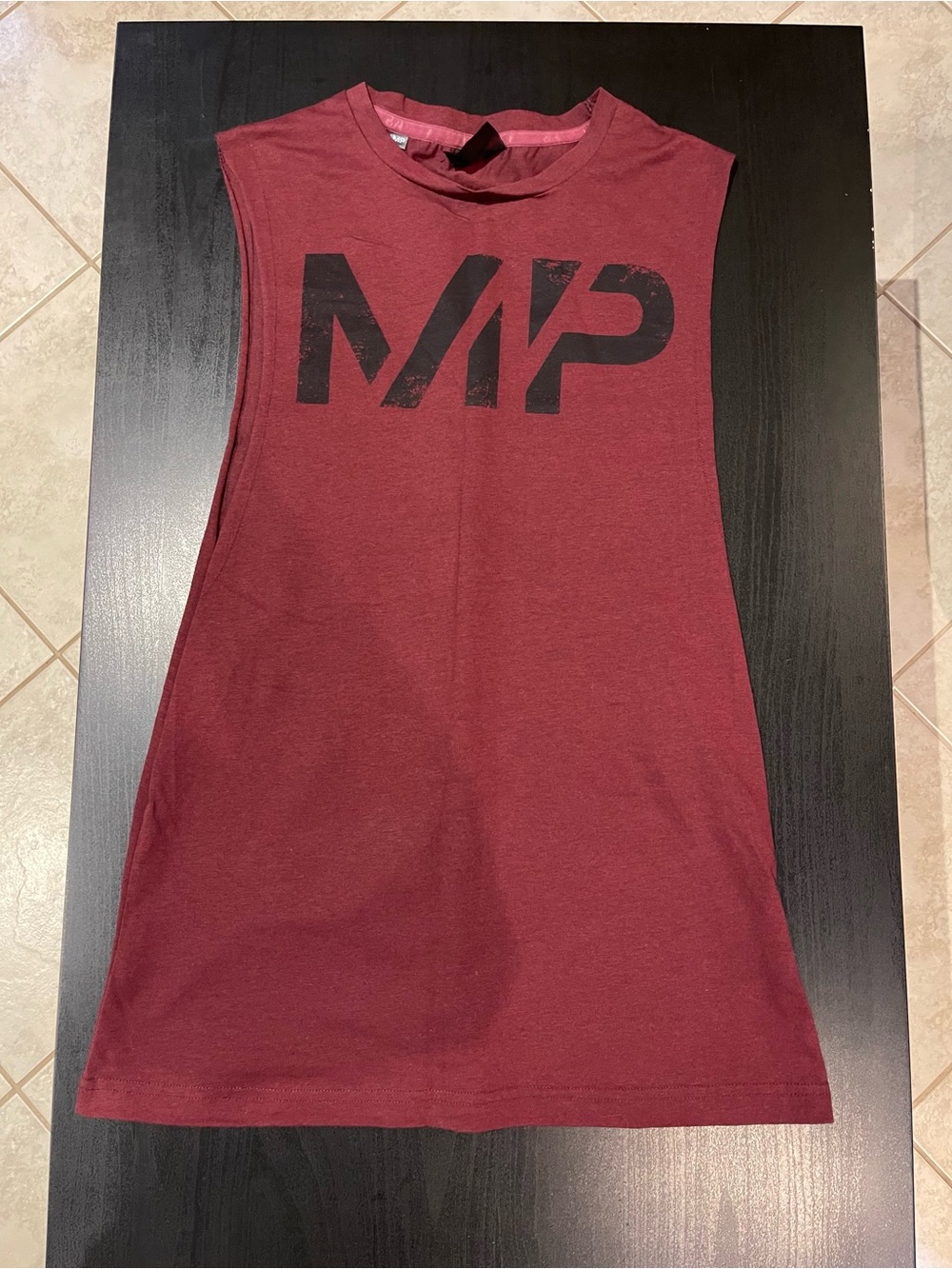 Myprotein Maroon Muscle Tank with Bold Black Logo